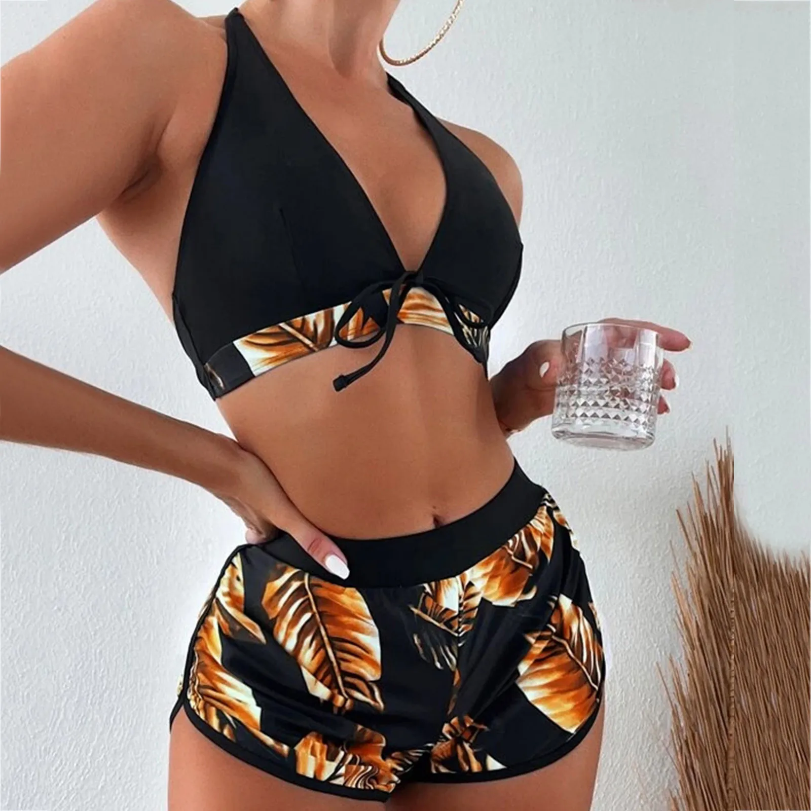 Romper Swimsuit plus Size Bathing Suit Women Color 3pack Tropical Print Halter plus Size Swim Skirts for Women Tummy Control
Romper Swimsuit plus Size Bathing Suit Women Color 3pack Tropical Print Halter plus Size Swim Skirts for Women Tummy Control