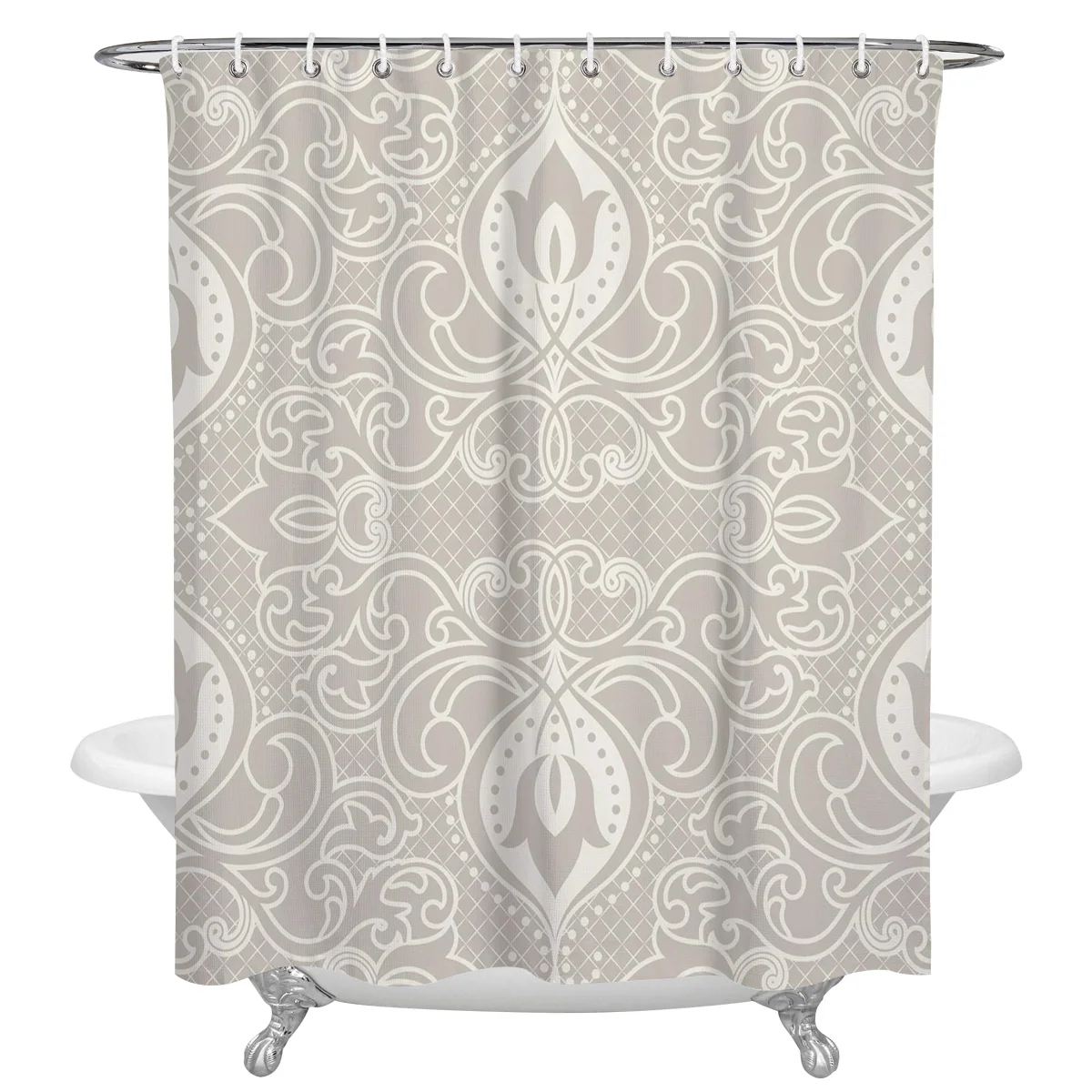 Artistic Beige Baroque Flowers Retro Shower Curtains Bathroom Curtain Waterproof Polyester Shower Curtains with Hooks 
Artistic Beige Baroque Flowers Retro Shower Curtains Bathroom Curtain Waterproof Polyester Shower Curtains with Hooks