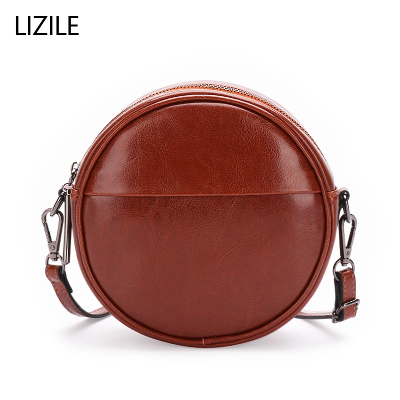 Leather small bag female 2021 new fashion wild small round bag retro single shoulder slung soft leather handbag small bag 
Leather small bag female 2021 new fashion wild small round bag retro single shoulder slung soft leather handbag small bag