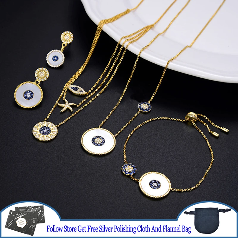 Mother Shellfish Shell Solar Eye Earrings Bracelet Necklace S925 Sterling Silver Women Bohemian Style Premium Holiday Jewelry
Mother Shellfish Shell Solar Eye Earrings Bracelet Necklace S925 Sterling Silver Women Bohemian Style Premium Holiday Jewelry
