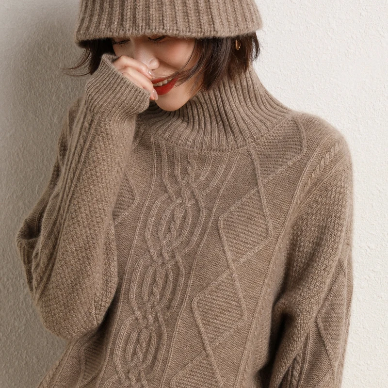 Winter Women's High Neck Thickened Diamond Plaid One Size Wool Sweater Warm Fashion D120
Winter Women's High Neck Thickened Diamond Plaid One Size Wool Sweater Warm Fashion D120