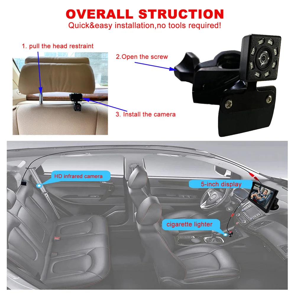 Baby 5 Inch HD Car Rear View Monitor Reversing HD Display With 360 Rotatable Night Vision Backup Rearview Camera For Vehicle
Baby 5 Inch HD Car Rear View Monitor Reversing HD Display With 360 Rotatable Night Vision Backup Rearview Camera For Vehicle