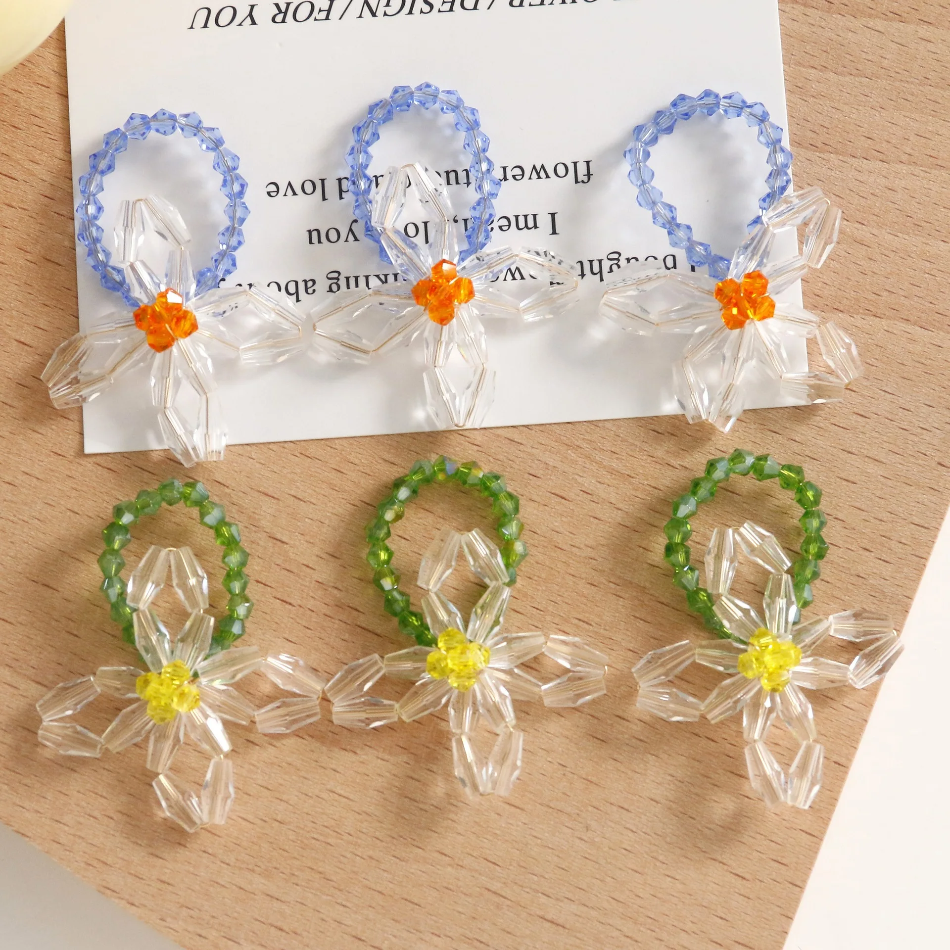 2pcs idyllic small wild flower crystal ring diy hand-woven beaded Sen series jewelry ring lovers ring wholesale
2pcs idyllic small wild flower crystal ring diy hand-woven beaded Sen series jewelry ring lovers ring wholesale