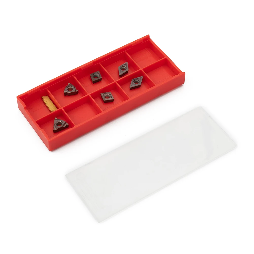 7pcs Carbide Insert Set For 10mm Shank Turning Tool Holder CCMT060204/11IR/11ER For Steel Stainless Steel Finishing Tool Parts
7pcs Carbide Insert Set For 10mm Shank Turning Tool Holder CCMT060204/11IR/11ER For Steel Stainless Steel Finishing Tool Parts