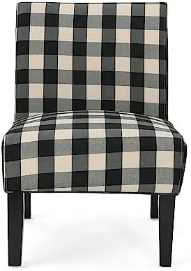 Accent Chair Upholstered Farmhouse-Style Blue Checkerboard Matte Black Rubberwood Legs
Accent Chair Upholstered Farmhouse-Style Blue Checkerboard Matte Black Rubberwood Legs