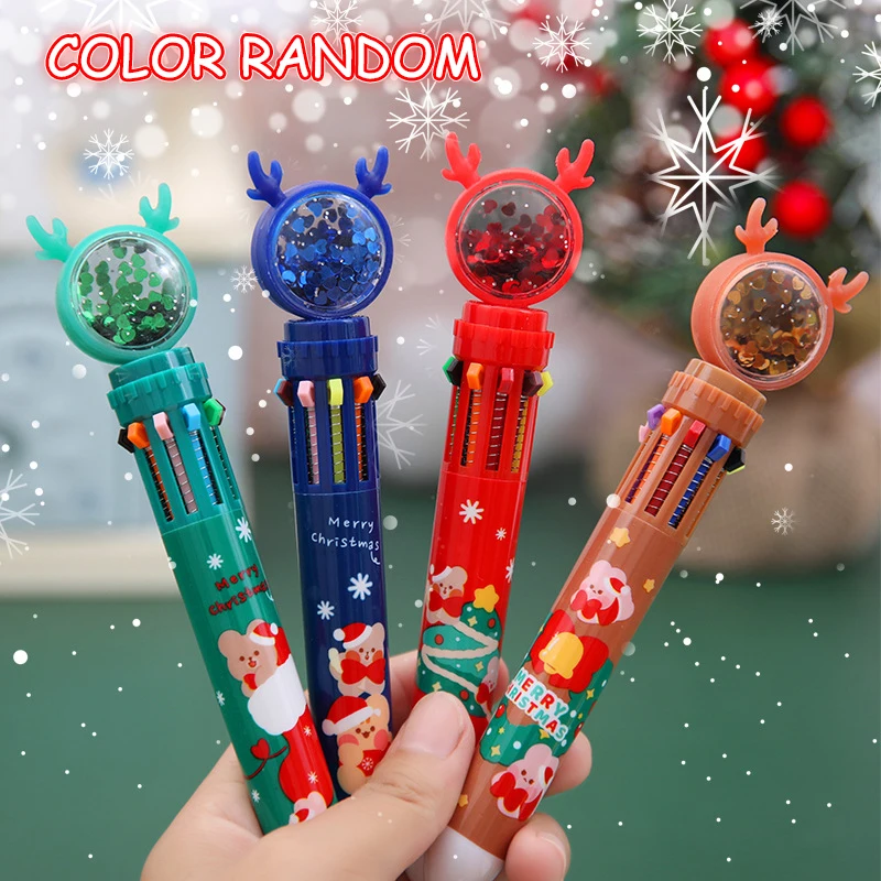 Cartoon Colorful Pen Santa Claus Xmas Tree Christmas Elk Ten Color Ball Pen Writing Tool Office Supply Merry Christmas Gifts
Cartoon Colorful Pen Santa Claus Xmas Tree Christmas Elk Ten Color Ball Pen Writing Tool Office Supply Merry Christmas Gifts