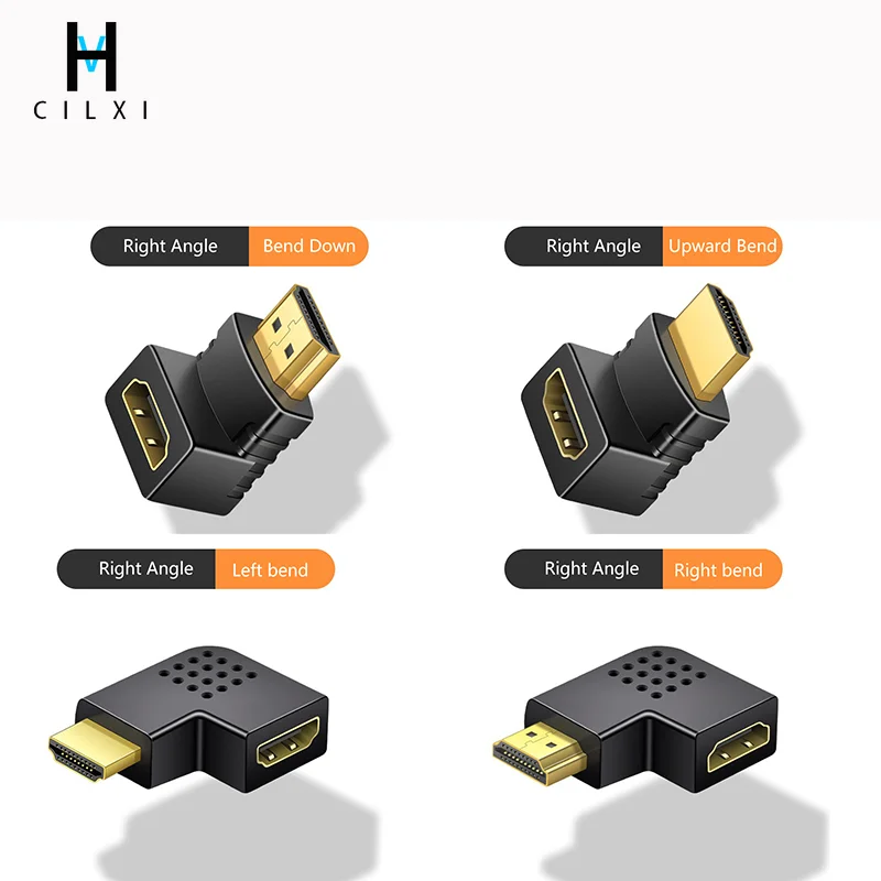For HDMI Adapter Computer/TV/monitor/male To Female, Up Bend, Down Bend, Left Bend, Right Bend, HDMI1808P 90° Conversion Head 
For HDMI Adapter Computer/TV/monitor/male To Female, Up Bend, Down Bend, Left Bend, Right Bend, HDMI1808P 90° Conversion Head