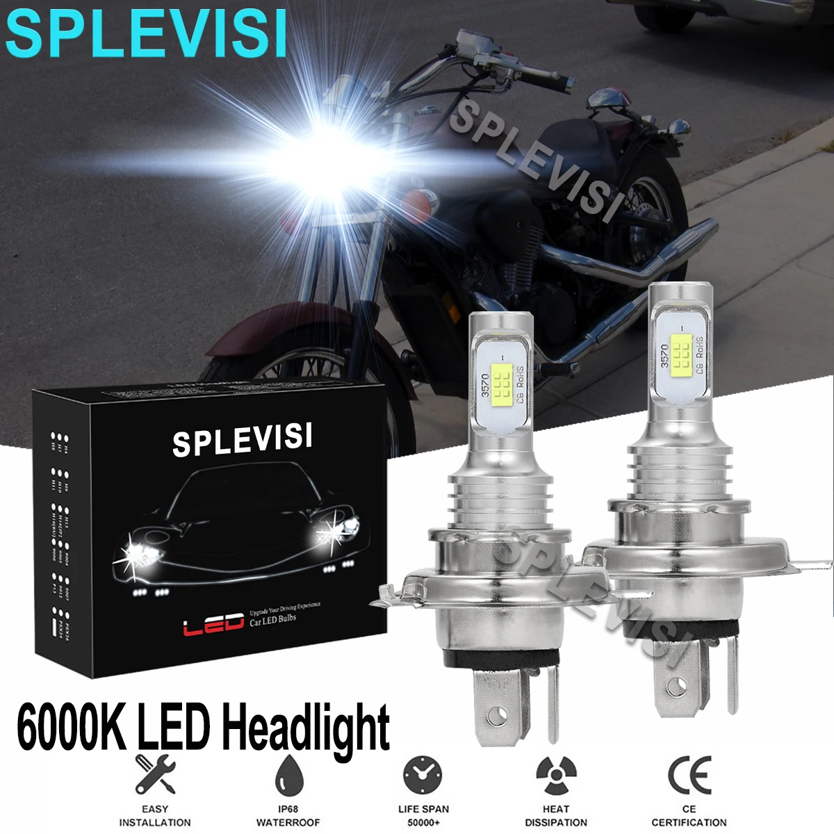 2x70W 6000K White LED Motorcycle Headlight For Honda Shadow VLX VT600C 1991-2007Shadow Spirit 750 2001-2009 2012 Fury 2010-2014
2x70W 6000K White LED Motorcycle Headlight For Honda Shadow VLX VT600C 1991-2007Shadow Spirit 750 2001-2009 2012 Fury 2010-2014
