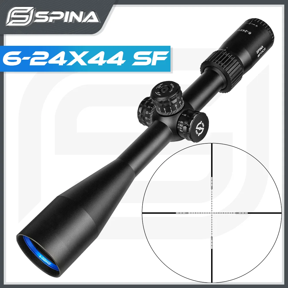 

SPINA 6-24x44 SFP Tactical Riflescope Optical Sight luneta para rifle de caça Sniper Airsoft Magnifier for Air gun Ar15 5.56