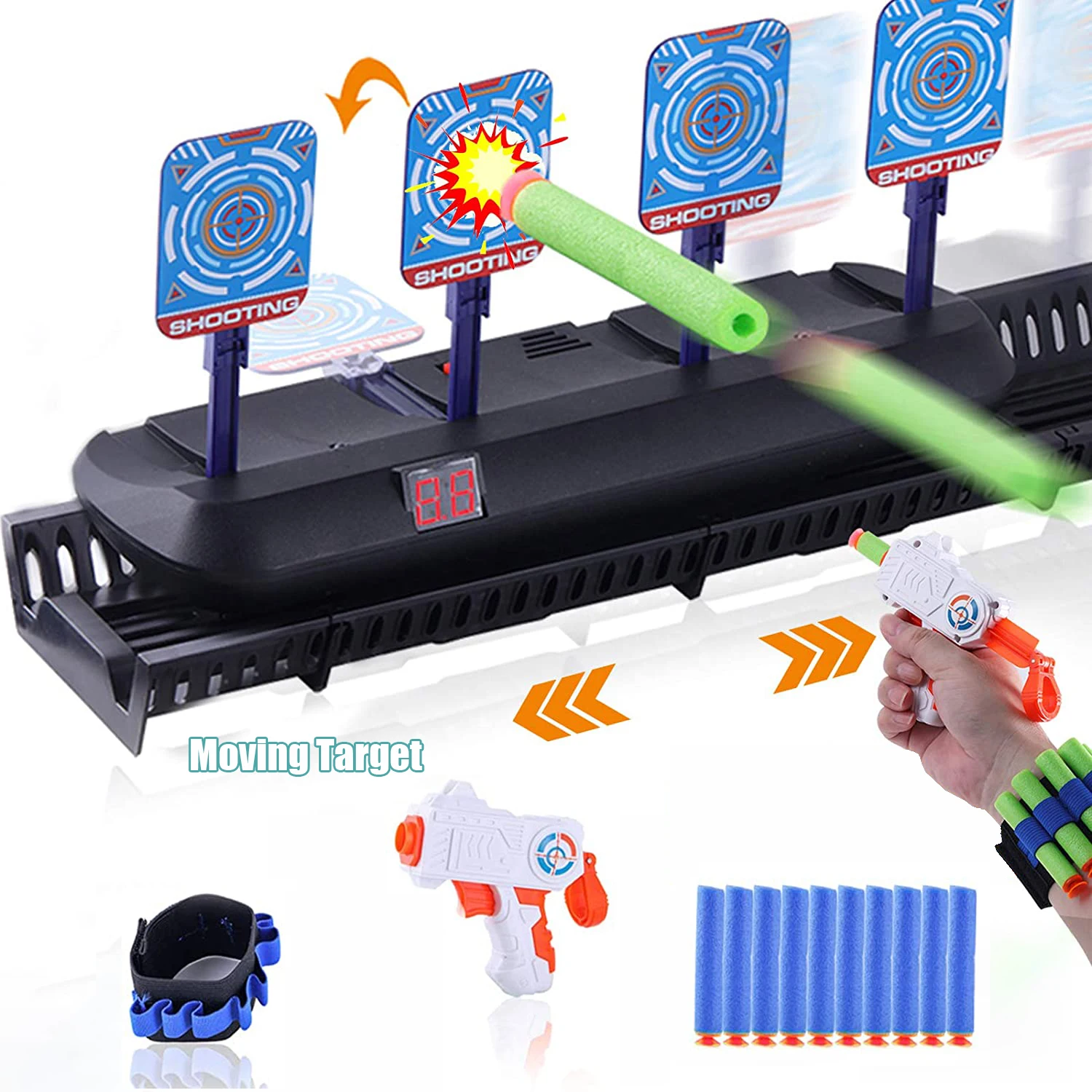 For Soft Bullets Auto Reset Electric Shooting Target Accessories Kids Sound Light Shooting Game toys High Precision Scoring
For Soft Bullets Auto Reset Electric Shooting Target Accessories Kids Sound Light Shooting Game toys High Precision Scoring