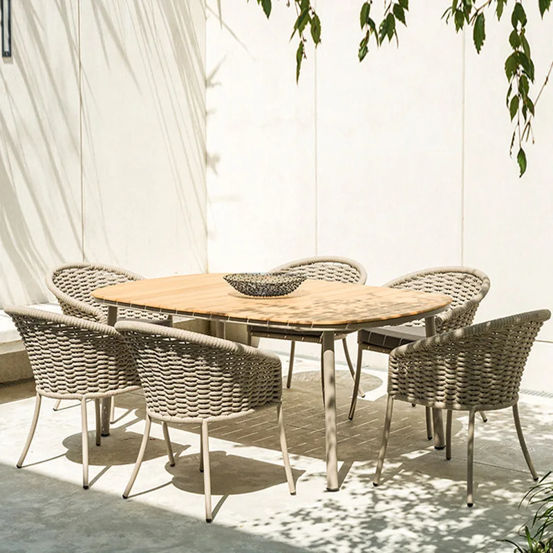 Outdoor leisure furniture villa courtyard balcony small dining table and chair
Outdoor leisure furniture villa courtyard balcony small dining table and chair