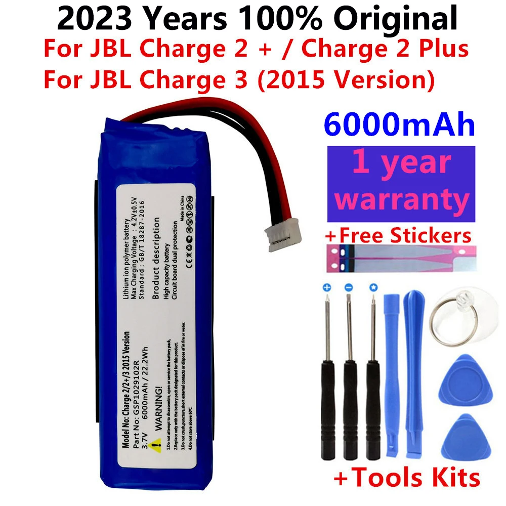 Original New 6000mAh GSP1029102R Battery for JBL Charge 2 Plus,Charge 2+,charge 3 2015 Version Free Tools
Original New 6000mAh GSP1029102R Battery for JBL Charge 2 Plus,Charge 2+,charge 3 2015 Version Free Tools