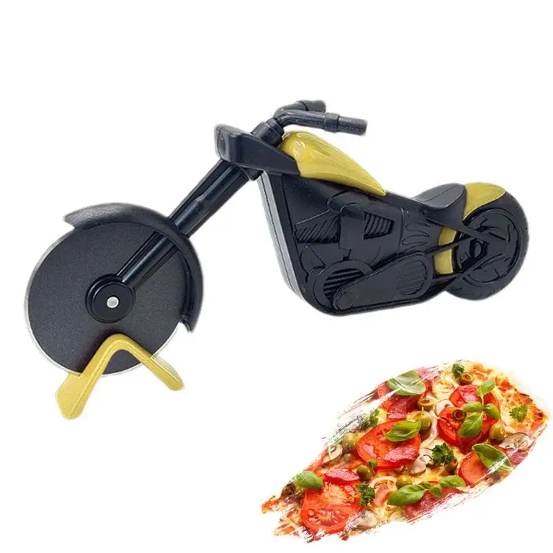 Резак для пиццы, колесо для торта в форме мотоцикла из нержавеющей стали, режущее колесо с антипригарным покрытием для украшения стола, ресторана