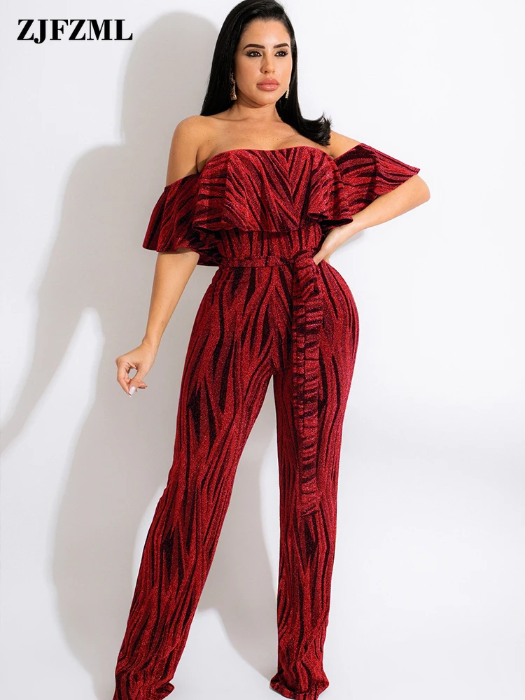 Cascading Ruffles Print Wide Leg Jumpsuit Women Elegant Off Shoulder Slash Neck Overalls Summer Ladies Backless Holiday Clothes
Cascading Ruffles Print Wide Leg Jumpsuit Women Elegant Off Shoulder Slash Neck Overalls Summer Ladies Backless Holiday Clothes