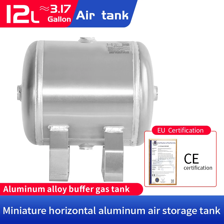 12L Miniature Horizontal Air Storage Tank Air Compressor Aluminum Alloy Buffer Air Tank Pressure Vessel
12L Miniature Horizontal Air Storage Tank Air Compressor Aluminum Alloy Buffer Air Tank Pressure Vessel