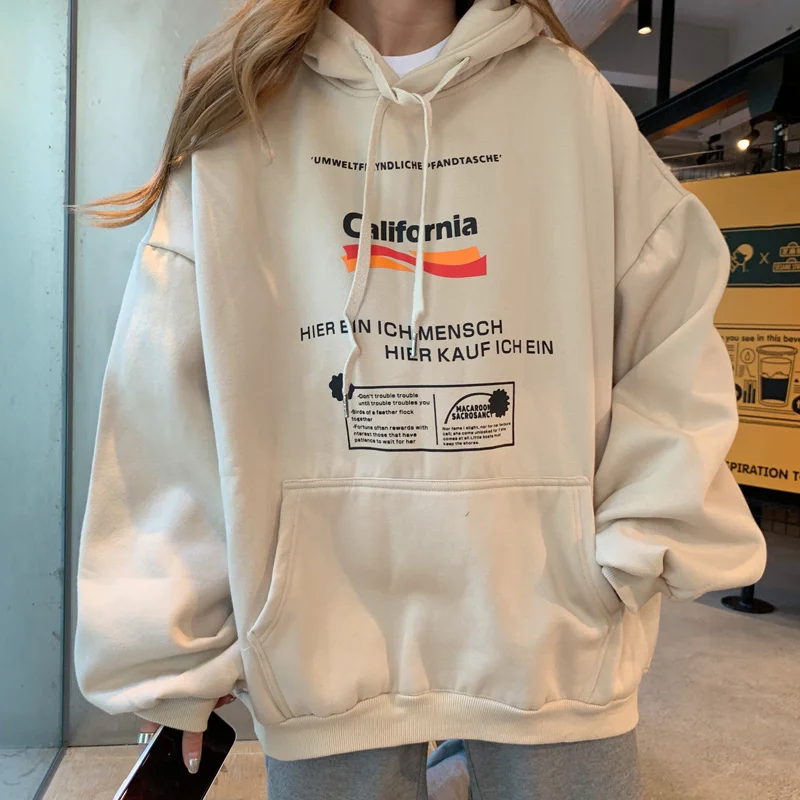 Women Pullover Plus Velvet Warm Hooded School Big Pocket Harajuku Sweatshirt Letter Print BF Style Loose Casual Hoodies Ulzzang
Women Pullover Plus Velvet Warm Hooded School Big Pocket Harajuku Sweatshirt Letter Print BF Style Loose Casual Hoodies Ulzzang