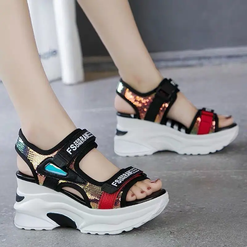 Summer Sports Shoes Women's Sandals 2021 Augmented Casual Slope with Wedge Open Toe Platform To Increase Roman Shoes Tide Shoes
Summer Sports Shoes Women's Sandals 2021 Augmented Casual Slope with Wedge Open Toe Platform To Increase Roman Shoes Tide Shoes