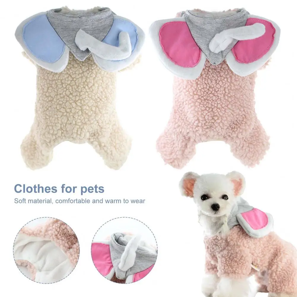 

Pet Coat Elephant Ears Design Keep Warmth Four-leg Pet Dog Cats Warm Hooded Jumpsuits Outwear for Winter