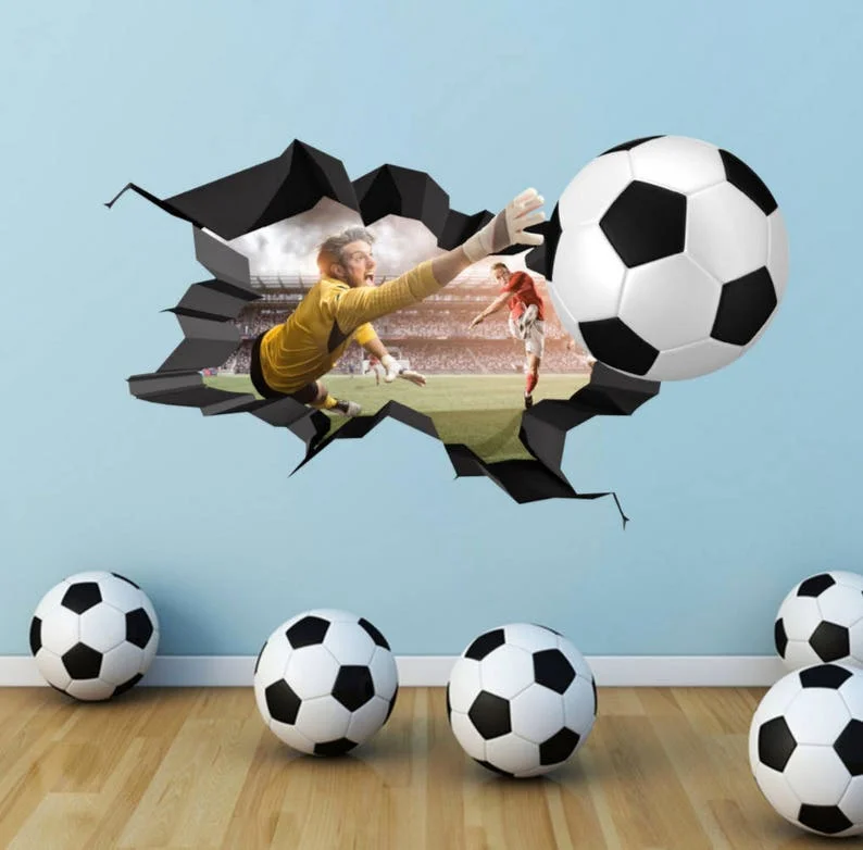 Goalkeeper Wall Decal Sports 3D Smashed Wall Art Soccer Sticker Kids Room Decor Vinyl Home Poster Goalie Wall Decal, S
Goalkeeper Wall Decal Sports 3D Smashed Wall Art Soccer Sticker Kids Room Decor Vinyl Home Poster Goalie Wall Decal, S