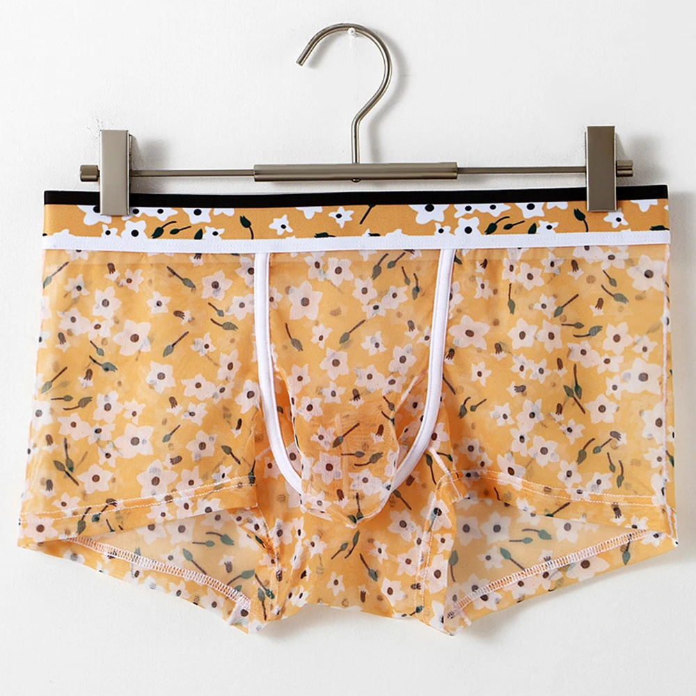 Men's Transparent Boxer Briefs Thin Panties Ice Silk Shorts Mesh Bottoms Print Underpants Breathable Trunk Comfortable Shorts
Men's Transparent Boxer Briefs Thin Panties Ice Silk Shorts Mesh Bottoms Print Underpants Breathable Trunk Comfortable Shorts