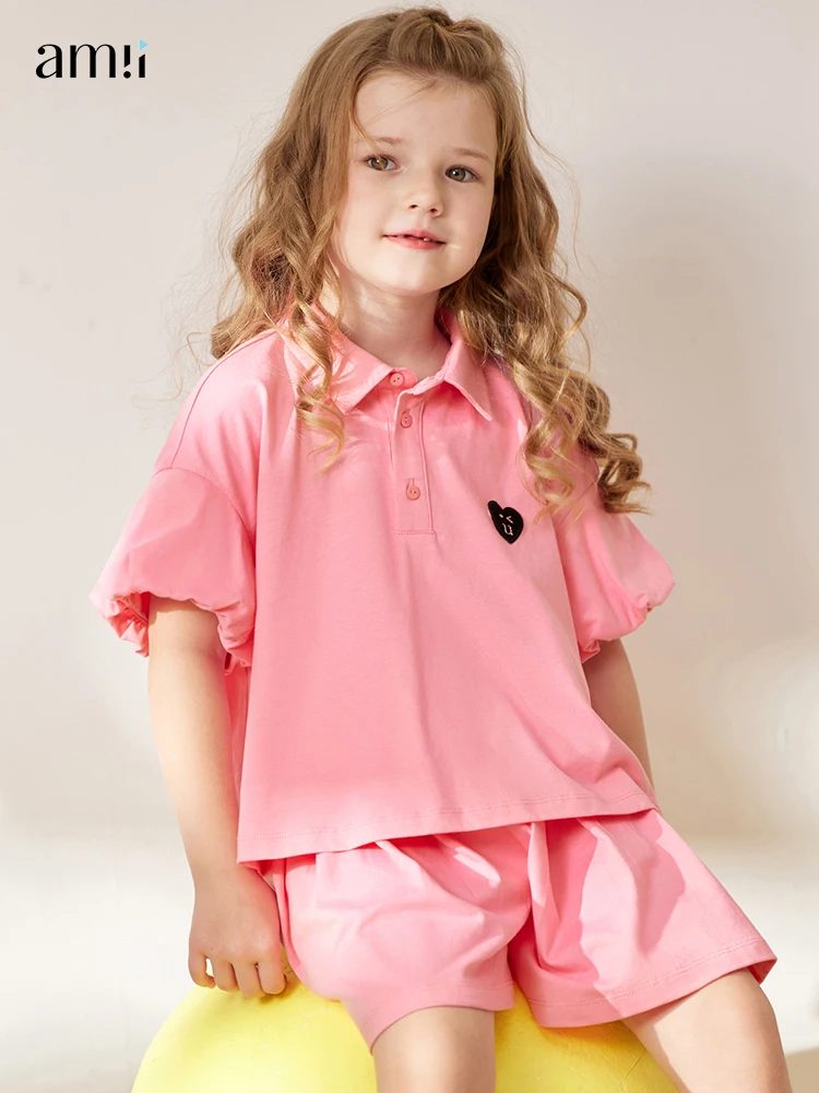 AMII Cotton Short Sleeves T-shirt Petal Sleeve Polo Tops 3-12y pleated Short Culottes Preppy Style Children's Clothes 22240078
AMII Cotton Short Sleeves T-shirt Petal Sleeve Polo Tops 3-12y pleated Short Culottes Preppy Style Children's Clothes 22240078