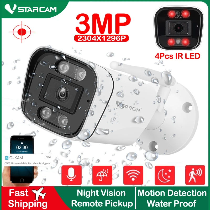Камера Наружного видеонаблюдения Vstarcam, 2023 дюйма, 3 Мп, 2,4 ГГц, Wi-Fi + RJ45
Камера Наружного видеонаблюдения Vstarcam, 2023 дюйма, 3 Мп, 2,4 ГГц, Wi-Fi + RJ45