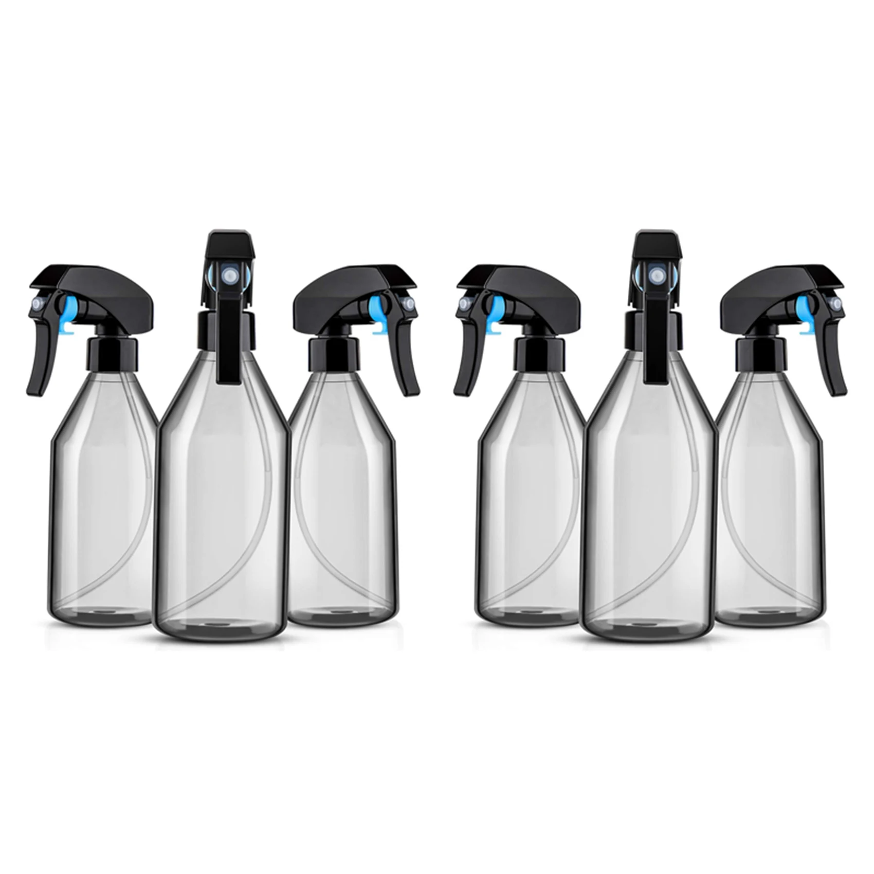 

Пластиковые бутылки-распылители для очистки, 10 унций, многоразовый пустой контейнер с прочным черным триггерным распылителем, 6 упаковок