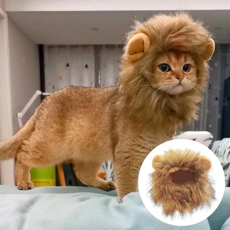 Cute Lion Mane Cat Wig Hat Cat Costumes for Halloween Christmas Dogs Kitten Cosplay Costume Furry Pet Clothing Accessories 
Cute Lion Mane Cat Wig Hat Cat Costumes for Halloween Christmas Dogs Kitten Cosplay Costume Furry Pet Clothing Accessories