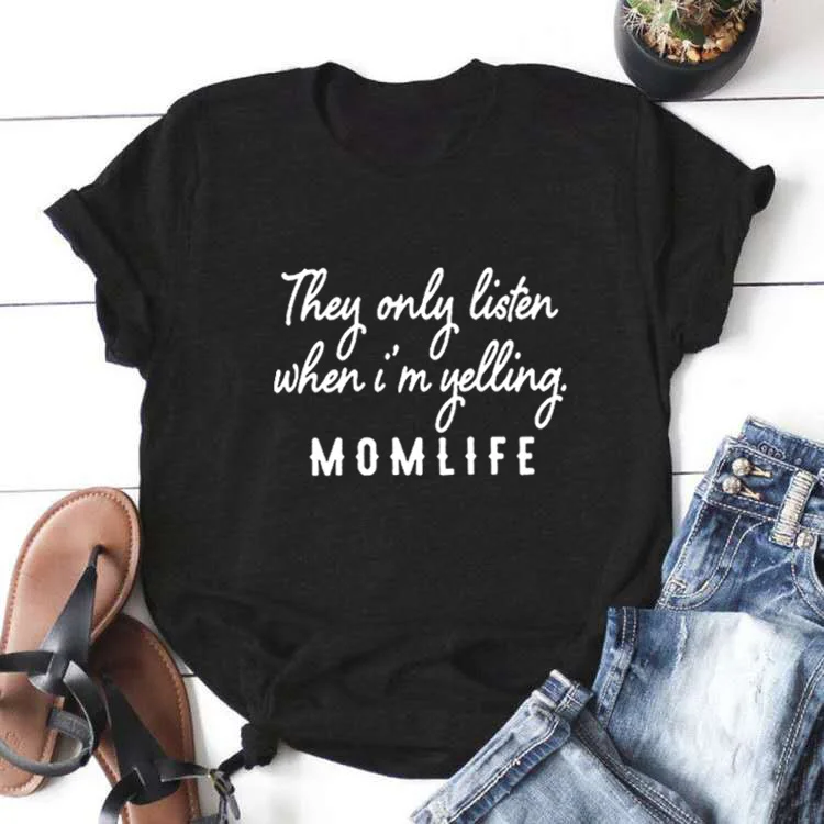They Only Listen When I'm Yelling Tshirt Women Short Sleeve T Shirts Woman T Shirt Women Tops Women
They Only Listen When I'm Yelling Tshirt Women Short Sleeve T Shirts Woman T Shirt Women Tops Women