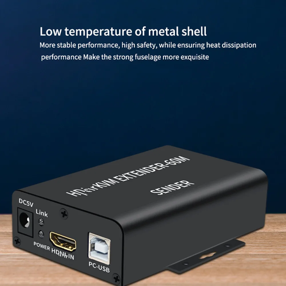 Newst HDMI KVM extender 60M over cat5/6 ethernet cable 1080P USB Extende Audio Video Converter For PC Ps5 TV Mon | Электроника