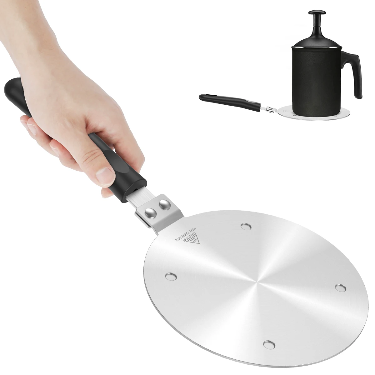 7.8inch Heat Diffuser Plate for Induction Hob Stainless Steel Induction Adapter Plate with Removable Heat Proof Handle Round
7.8inch Heat Diffuser Plate for Induction Hob Stainless Steel Induction Adapter Plate with Removable Heat Proof Handle Round