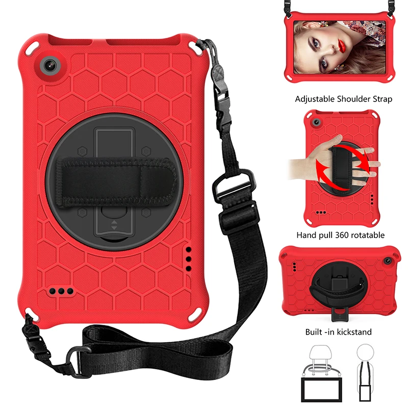 Shockproof Cover for Kindle New Fire 7 2019 2015 2017 EVA Case with Shoulder Strap and Rotatable Stand Kids Cover+Pen 
Shockproof Cover for Kindle New Fire 7 2019 2015 2017 EVA Case with Shoulder Strap and Rotatable Stand Kids Cover+Pen