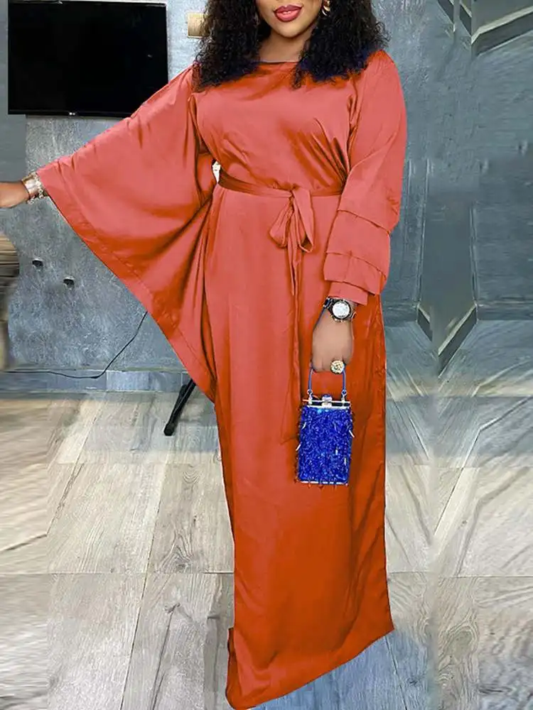VONDA 2022 Fashion One Flare Long Sleeve Maxi Dress Women Casual Summer Long Sundress Satin Sexy Solid Party Vestido Robe Belted
VONDA 2022 Fashion One Flare Long Sleeve Maxi Dress Women Casual Summer Long Sundress Satin Sexy Solid Party Vestido Robe Belted