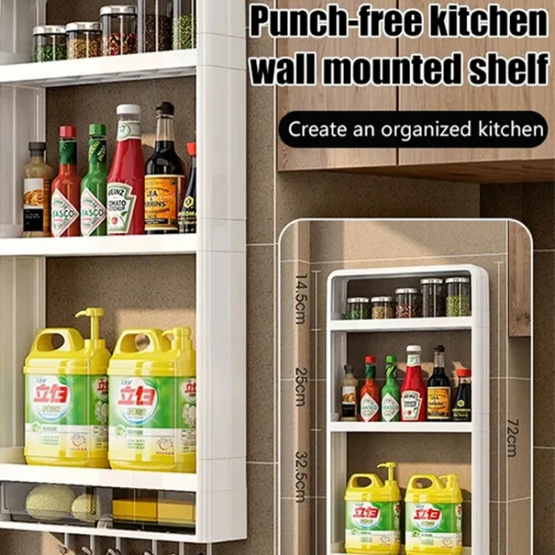 Multifunctional Kitchen Organizer Nodrill Hanging Rack for Condiment Jars and Containers
Multifunctional Kitchen Organizer Nodrill Hanging Rack for Condiment Jars and Containers
