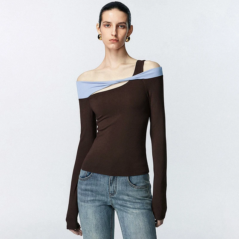 Autumn Fashion Woman Blouse 2023 Contrasting Colors Long Sleeve Top Aesthetic Elegant Fine Off Shoulder T-shirt Skims Pulovers
Autumn Fashion Woman Blouse 2023 Contrasting Colors Long Sleeve Top Aesthetic Elegant Fine Off Shoulder T-shirt Skims Pulovers