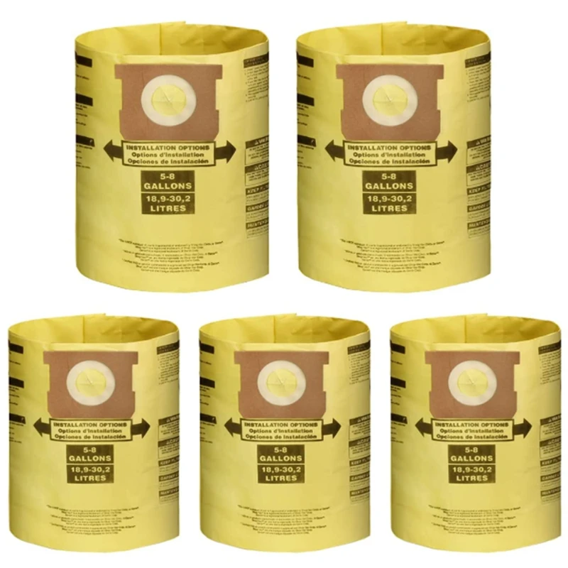 Promotion!5 Pack Vacuum Dust Filter Bags For 5-8 Gallon Shop Vac Wet Dry Vacuum Cleaners, 90661 906-61 9066100 90671 9067100,Etc
Promotion!5 Pack Vacuum Dust Filter Bags For 5-8 Gallon Shop Vac Wet Dry Vacuum Cleaners, 90661 906-61 9066100 90671 9067100,Etc