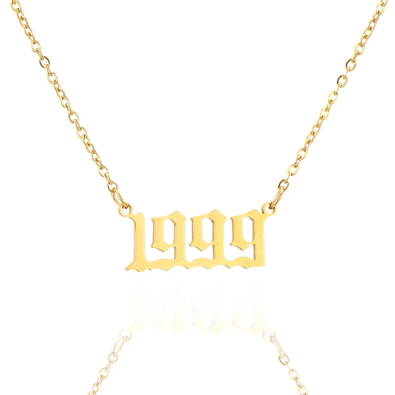 1980~2021 Personalized Necklace Steel custom made 18k gold plated Years Pendant Jewelry for Women Customized Necklace
1980~2021 Personalized Necklace Steel custom made 18k gold plated Years Pendant Jewelry for Women Customized Necklace