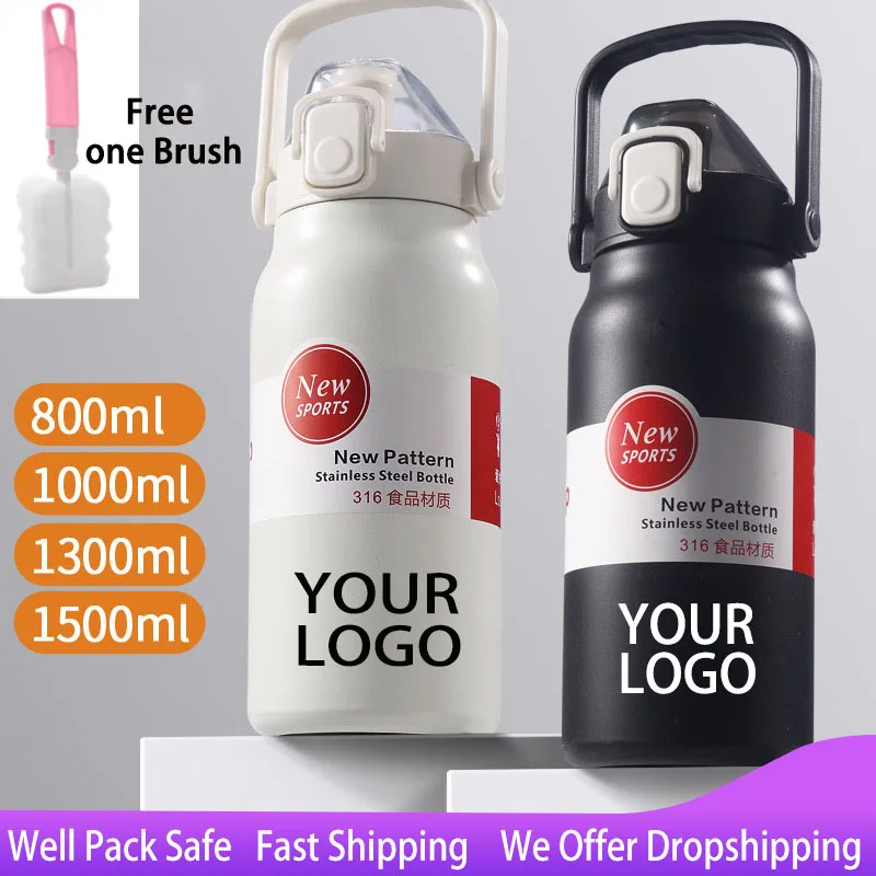 Tumbler Thermo Bottle 800/1000/1300/1500ml Large Capacity Portable Thermo Stainless Steel Cup Cold and Hot Thermos Cup for Trave
Tumbler Thermo Bottle 800/1000/1300/1500ml Large Capacity Portable Thermo Stainless Steel Cup Cold and Hot Thermos Cup for Trave