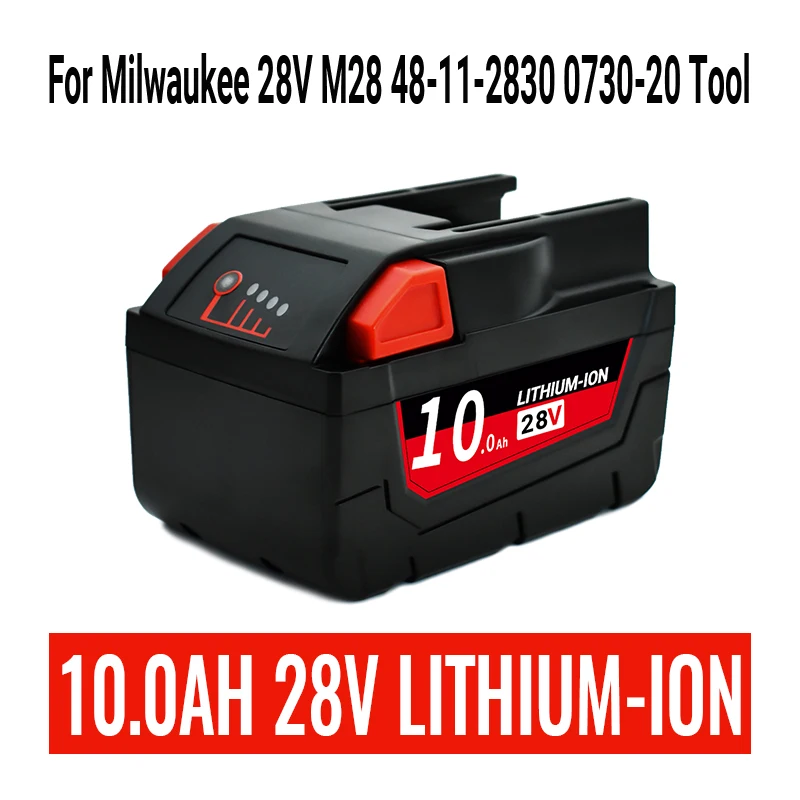 jungla 28V 10.0Ah M28 For Milwaukee battery Li-Ion Replacement Battery For Milwaukee 28V M28 48-11-2830 0730-20 Tool
jungla 28V 10.0Ah M28 For Milwaukee battery Li-Ion Replacement Battery For Milwaukee 28V M28 48-11-2830 0730-20 Tool