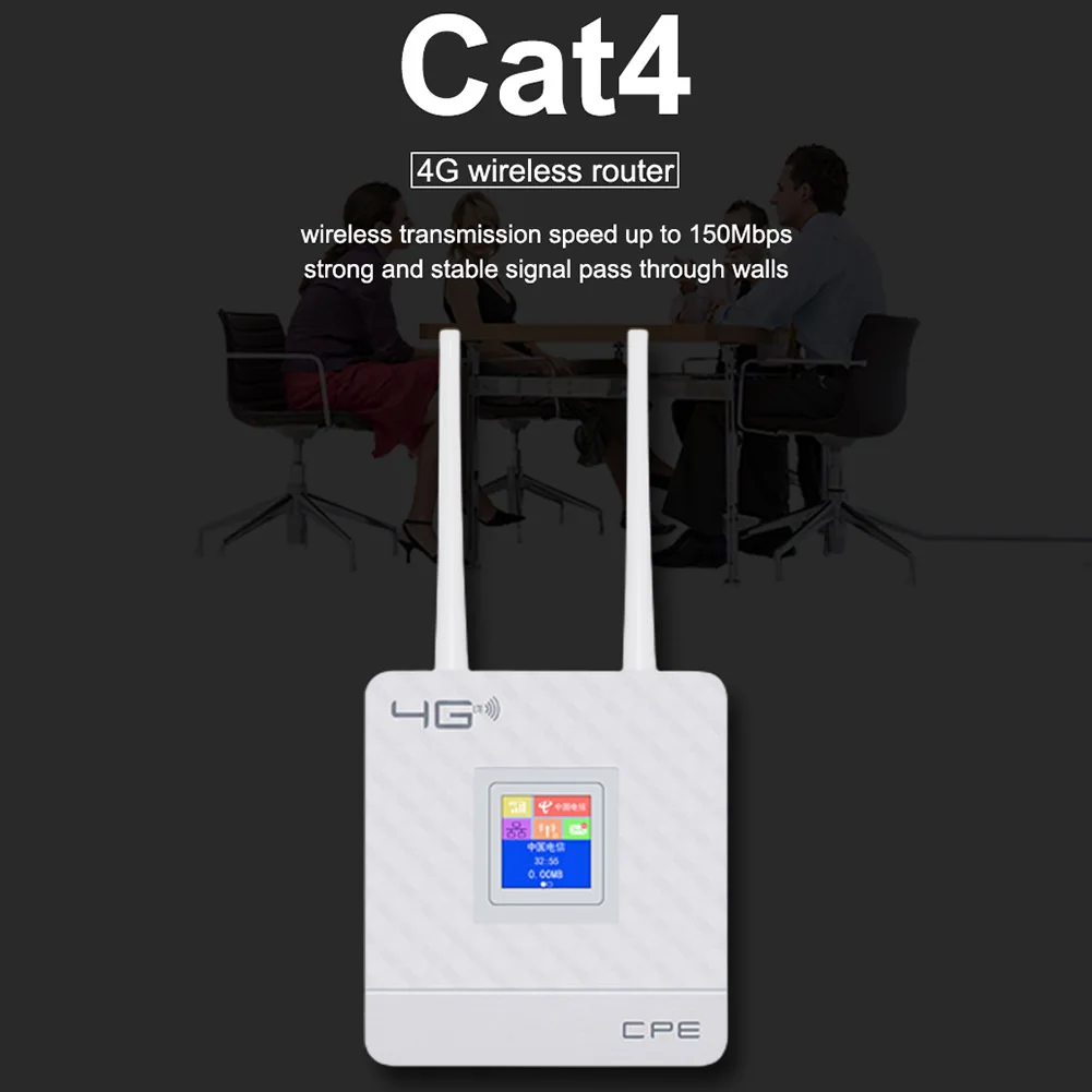 

CPE903-E 4G WiFi Router 150Mbps High Speed Wireless Router External Antenna IEEE 802.11b/g/n with SIM Card Slot for Home Hotel