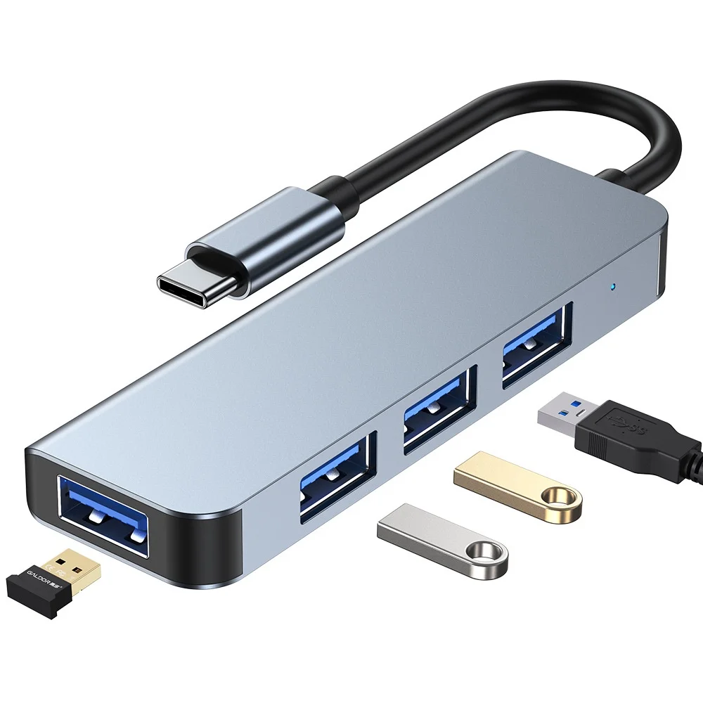 

4in1 USB C Type-C Hub to USB3.0 4 Ports Adapter 5Gbps Transfer USBC HUB Docking Station for Laptop Tablet Phone Macbook Hubs