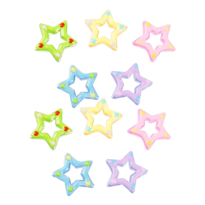 

Hand-Painted Luminous Dot Five-Pointed Acrylic Beads DIY Beaded Material