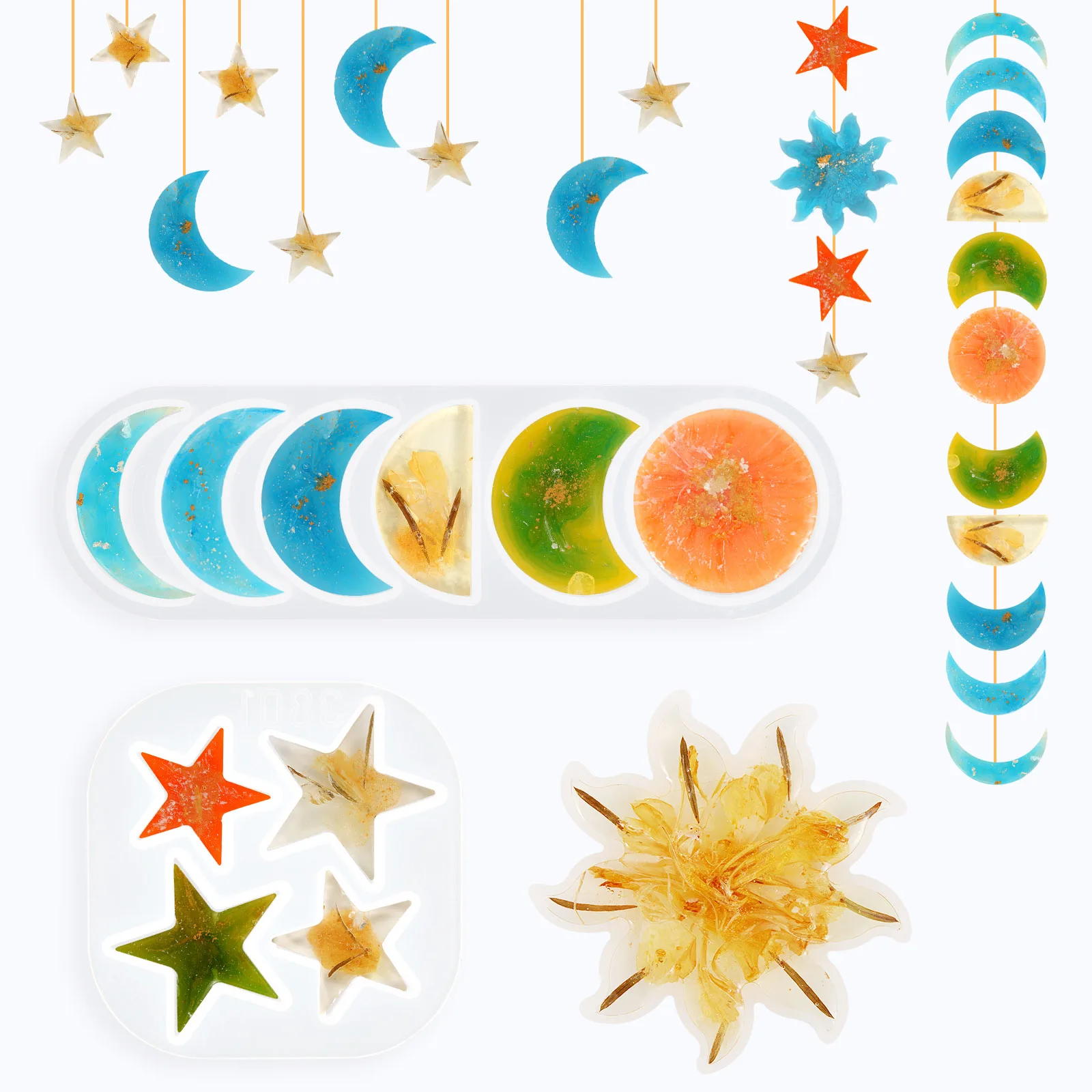JoysOfLife#Sun Star Moon Resin DIY Silicone Molds with Hemp Rope and Screws for Resin Casting, Wall Hanging, Kawayi,Home Decor
JoysOfLife#Sun Star Moon Resin DIY Silicone Molds with Hemp Rope and Screws for Resin Casting, Wall Hanging, Kawayi,Home Decor