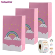 Rainbow candy box Gift Bag Sweets Candy Packing bag wedding baby shower kid birthday Rainbow party decor Paper Wrapping bag