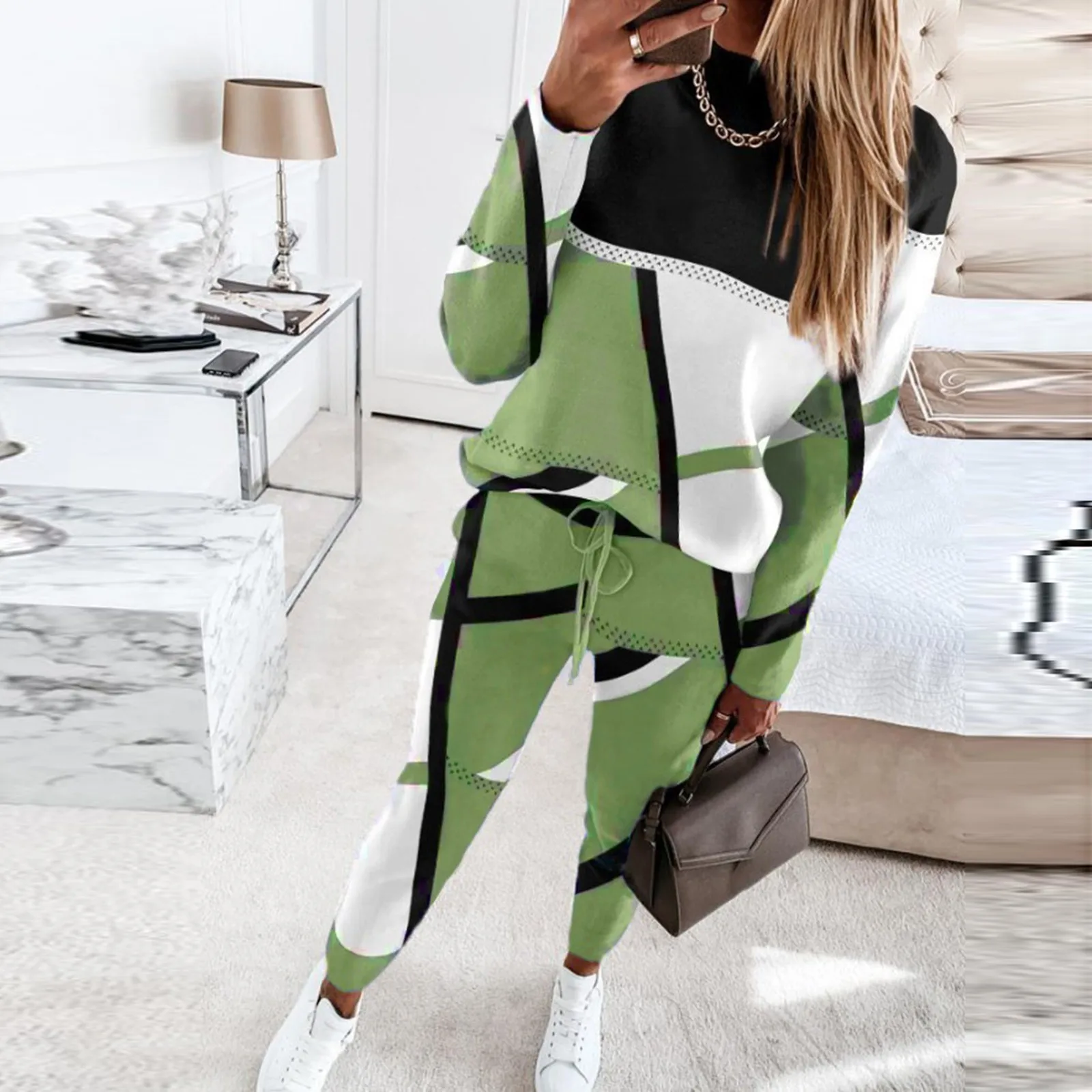 Women Set Fashion Loose Female Print Outfits Commuter Elegant O-Neck Long Sleeve Tops Sweatshirt And slim Straight Pants Suit
Women Set Fashion Loose Female Print Outfits Commuter Elegant O-Neck Long Sleeve Tops Sweatshirt And slim Straight Pants Suit