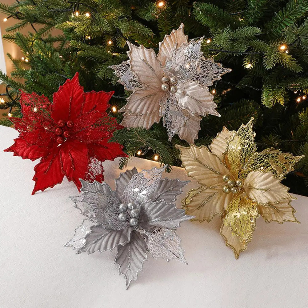 1pc 24cm Glitter Artificial Flower Heads Christmas Tree Hanging Flower Decorations Xmas Ornament Decor
1pc 24cm Glitter Artificial Flower Heads Christmas Tree Hanging Flower Decorations Xmas Ornament Decor