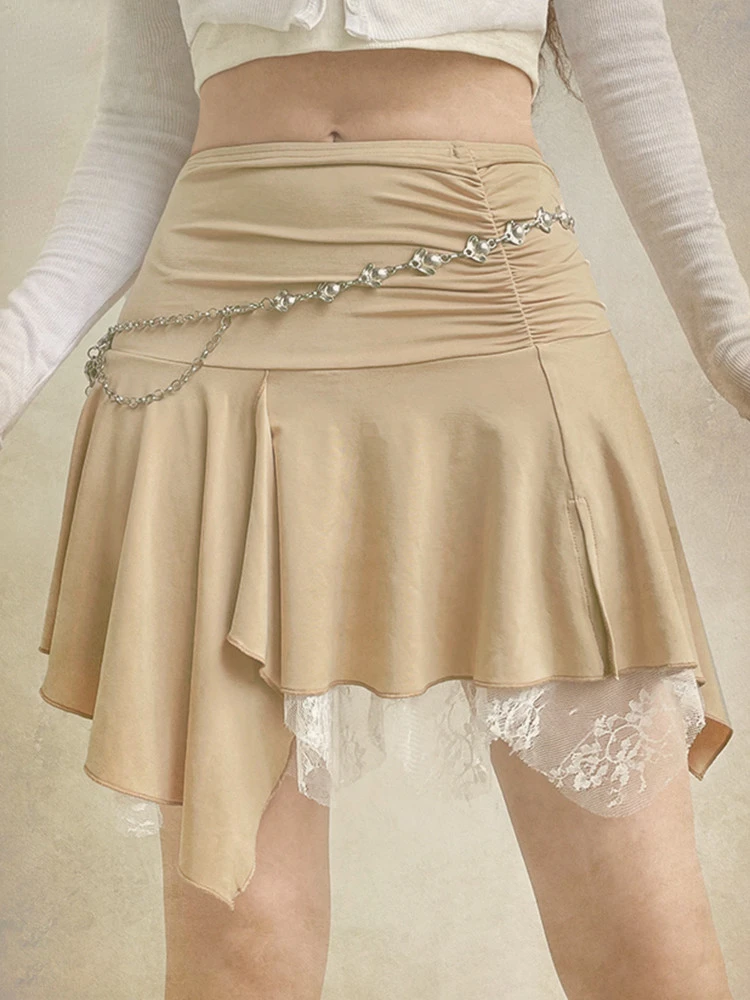 Sunny Y.j Lace Patchwork Irregular Y2K Pleated Skirts Woman Ruched Low Waist Cute Kawaii Clothes Khaki Vintage Preppy Mini Skirt
Sunny Y.j Lace Patchwork Irregular Y2K Pleated Skirts Woman Ruched Low Waist Cute Kawaii Clothes Khaki Vintage Preppy Mini Skirt