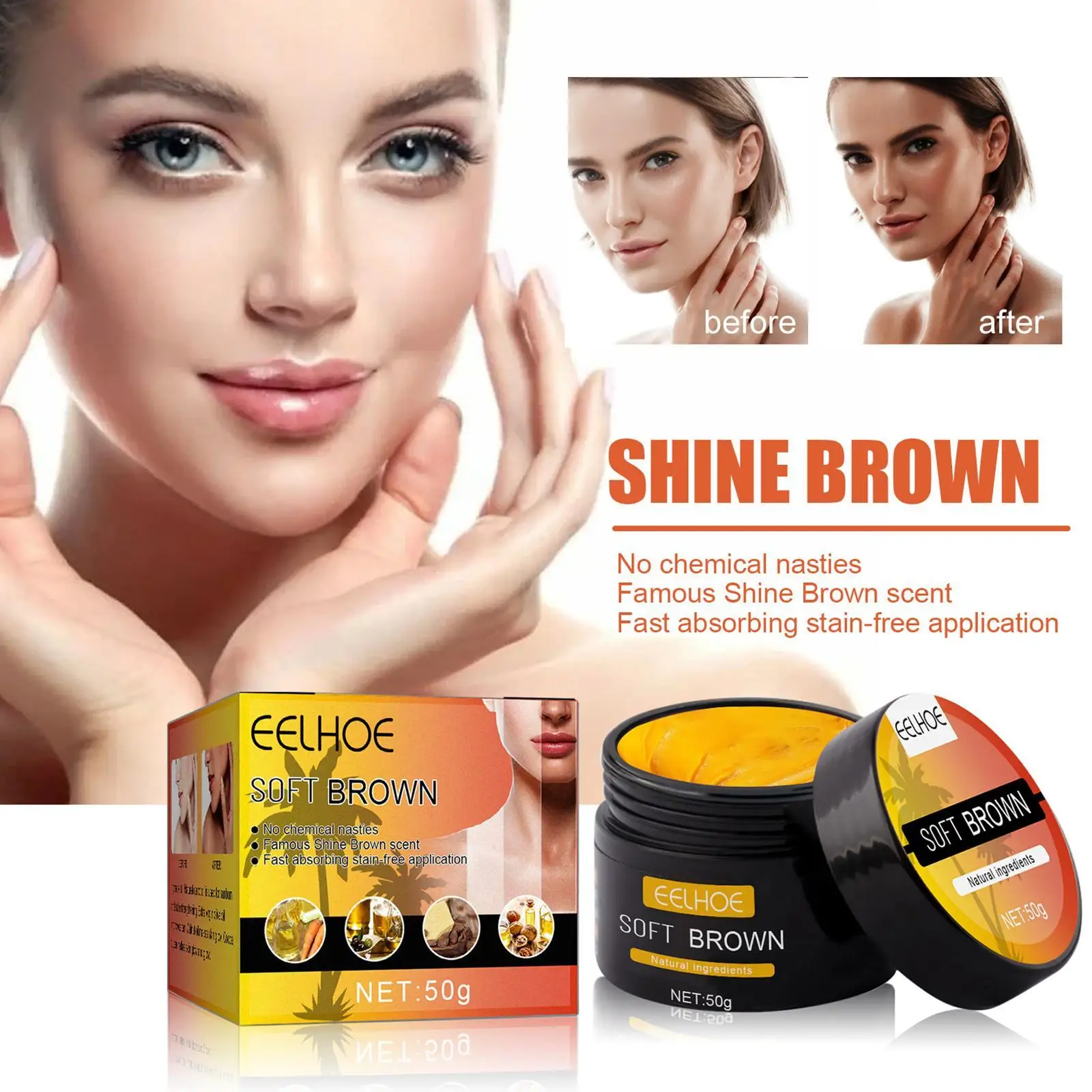50g Self-Tanning Lotion Body Bronze Self Sun Tanning Enhance Lotion Tanning Cream Natural Sunscreen Tanner Lotion Skin Darken 
50g Self-Tanning Lotion Body Bronze Self Sun Tanning Enhance Lotion Tanning Cream Natural Sunscreen Tanner Lotion Skin Darken