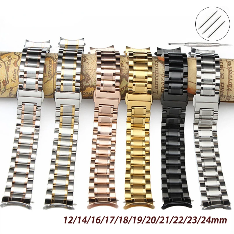 12mm 13 14mm 15 16mm 17mm 18 19mm 20mm 21mm 22 23mm 24mm Curved End Watch Band Full Stainless Steel Wrist Strap Butterfly Buckle
12mm 13 14mm 15 16mm 17mm 18 19mm 20mm 21mm 22 23mm 24mm Curved End Watch Band Full Stainless Steel Wrist Strap Butterfly Buckle