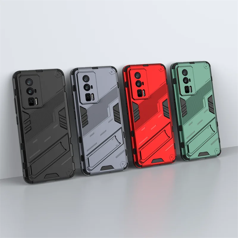 

For POCO F5 Pro Case POCO F5 Pro 5G Cover Shockproof Hard Armor PC Stand Silicone Bumper For Xiaomi POCO F5 Pro Fundas 6.67 inch